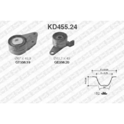 Комплект ремня ГРМ KD45524 SNR - купить в магазине запчастей по Украине