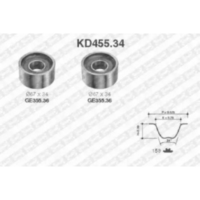 Комплект ремня ГРМ KD45534 SNR - купить в магазине запчастей по Украине
