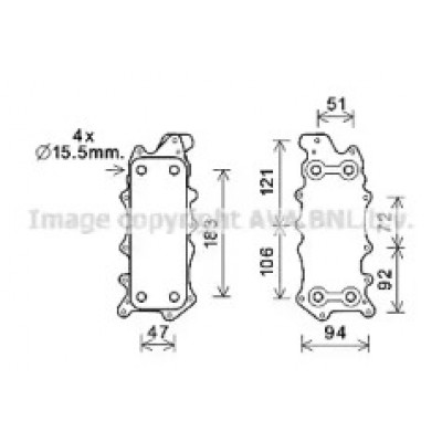 масляный радиатор, двигательное масло MS3685 AVA QUALITY COOLING - купить в магазине запчастей по Украине