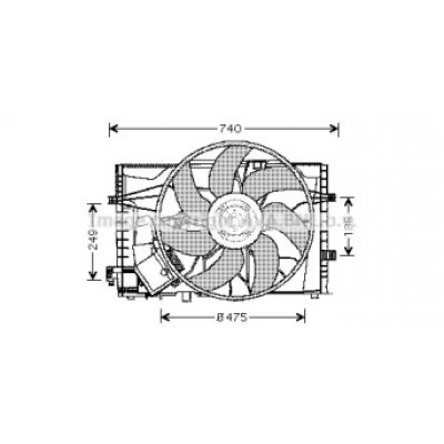 Вентилятор, охлаждение двигателя MS7507 AVA QUALITY COOLING - купить в магазине запчастей по Украине