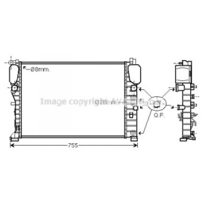 Радиатор, охлаждение двигателя MSA2449 AVA QUALITY COOLING - купить в магазине запчастей по Украине