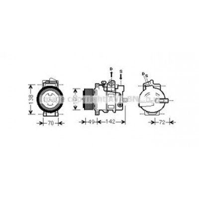 Компрессор, кондиционер MSAK566 AVA QUALITY COOLING - купить в магазине запчастей по Украине