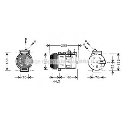 Компрессор, кондиционер MSK277 AVA QUALITY COOLING - купить в магазине запчастей по Украине