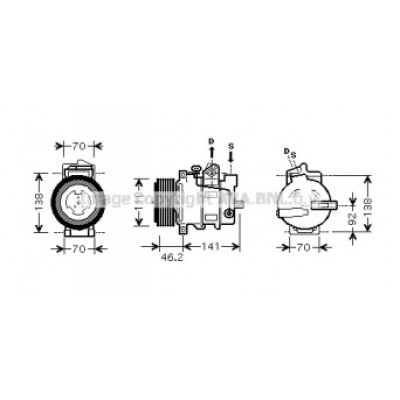 Компрессор, кондиционер MSK427 AVA QUALITY COOLING - купить в магазине запчастей по Украине