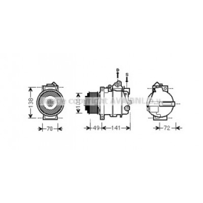 Компрессор, кондиционер MSK560 AVA QUALITY COOLING - купить в магазине запчастей по Украине