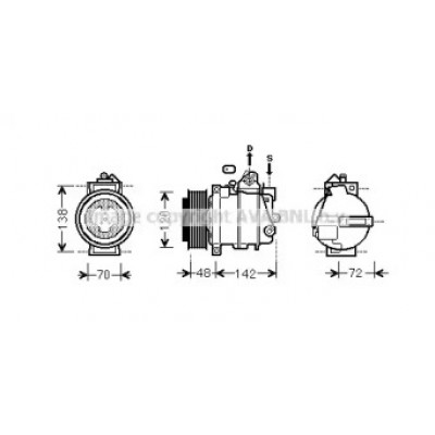 Компрессор, кондиционер MSK567 AVA QUALITY COOLING - купить в магазине запчастей по Украине