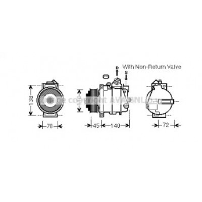 Компрессор, кондиционер MSK568 AVA QUALITY COOLING - купить в магазине запчастей по Украине