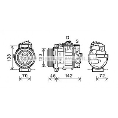 Компрессор, кондиционер MSK613 AVA QUALITY COOLING - купить в магазине запчастей по Украине