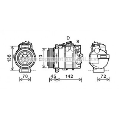 Компрессор, кондиционер MSK614 AVA QUALITY COOLING - купить в магазине запчастей по Украине