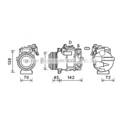 Компрессор, кондиционер MSK676 AVA QUALITY COOLING - купить в магазине запчастей по Украине