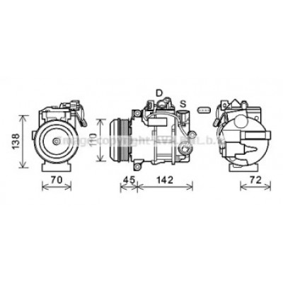 Компрессор, кондиционер MSK683 AVA QUALITY COOLING - купить в магазине запчастей по Украине