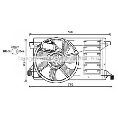 Вентилятор, охлаждение двигателя MZ7545 AVA QUALITY COOLING - купити в магазині запчастин по Україні