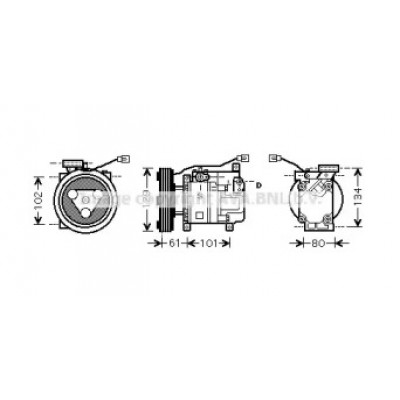 Компрессор, кондиционер MZK207 AVA QUALITY COOLING - купить в магазине запчастей по Украине