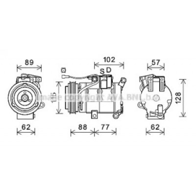 Компрессор, кондиционер MZK276 AVA QUALITY COOLING - купить в магазине запчастей по Украине