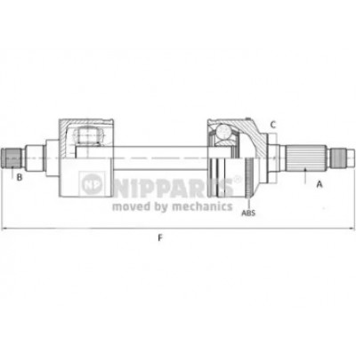 Приводной вал N2812001 NIPPARTS - купить в магазине запчастей по Украине