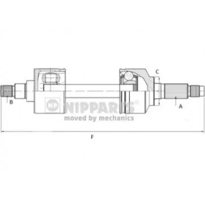 Приводной вал N2812002 NIPPARTS - купить в магазине запчастей по Украине