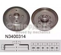 Тормозной барабан NIPPARTS N3400314 N3400314 NIPPARTS - купить в магазине запчастей по Украине