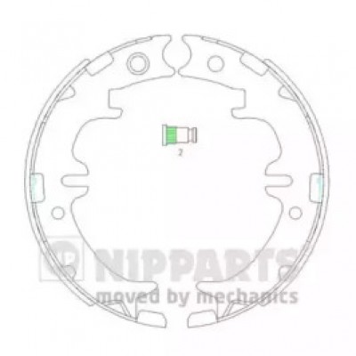 Комплект тормозных колодок, стояночная тормозная система N3502083 NIPPARTS - купити в магазині запчастин по Україні