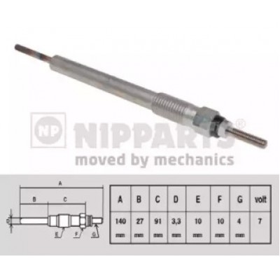 Свеча накаливания N5710507 NIPPARTS - купить в магазине запчастей по Украине