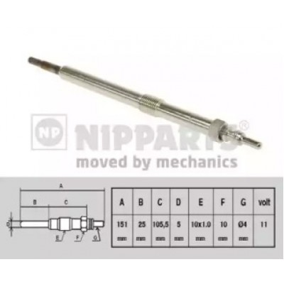 Свеча накаливания N5711031 NIPPARTS - купить в магазине запчастей по Украине
