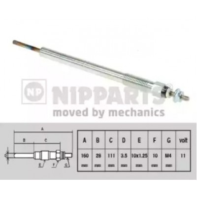 Свеча накаливания N5712025 NIPPARTS - купить в магазине запчастей по Украине