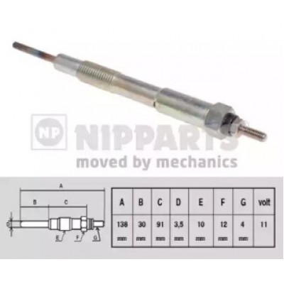 Свеча накаливания N5713016 NIPPARTS - купить в магазине запчастей по Украине