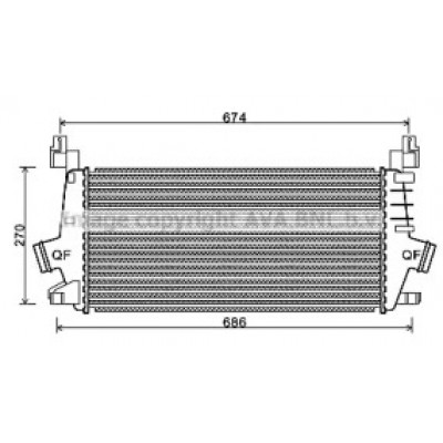 Интеркулер OL4548 AVA QUALITY COOLING - купить в магазине запчастей по Украине