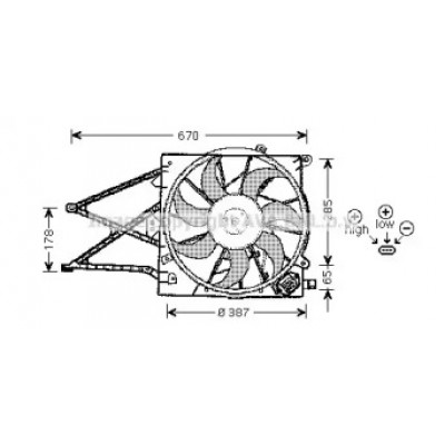 Вентилятор, охлаждение двигателя OL7509 AVA QUALITY COOLING - купить в магазине запчастей по Украине