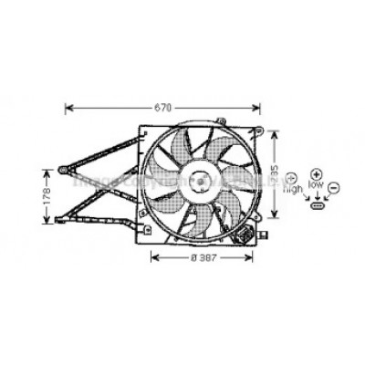 Вентилятор, охлаждение двигателя OL7524 AVA QUALITY COOLING - купить в магазине запчастей по Украине