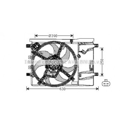 Вентилятор, охлаждение двигателя OL7539 AVA QUALITY COOLING - купить в магазине запчастей по Украине