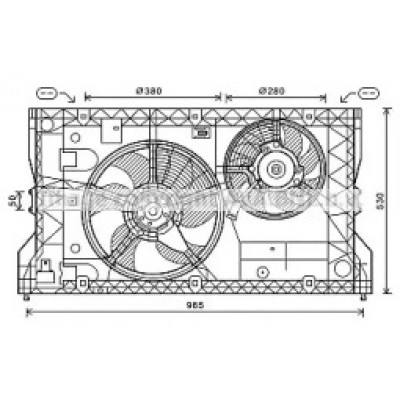 Вентилятор, охлаждение двигателя OL7588 AVA QUALITY COOLING - купить в магазине запчастей по Украине