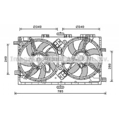 Вентилятор, охлаждение двигателя OL7641 AVA QUALITY COOLING - купить в магазине запчастей по Украине