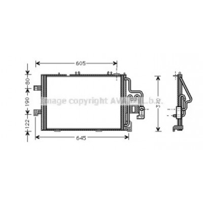 Конденсатор, кондиционер OLA5307 AVA QUALITY COOLING - купить в магазине запчастей по Украине