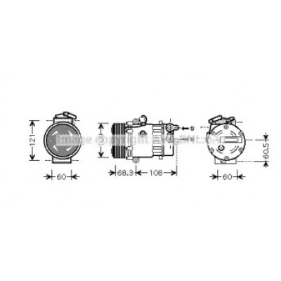 Компрессор, кондиционер OLK466 AVA QUALITY COOLING - купить в магазине запчастей по Украине