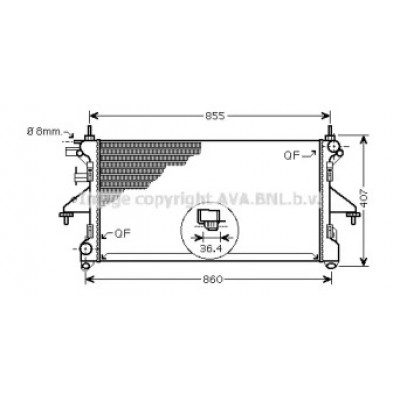 Радиатор, охлаждение двигателя PE2304 AVA QUALITY COOLING - купить в магазине запчастей по Украине
