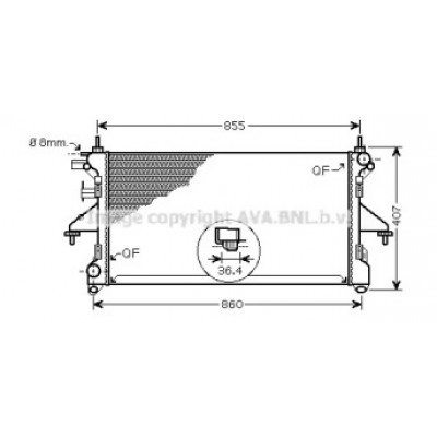 Радиатор, охлаждение двигателя PE2305 AVA QUALITY COOLING - купить в магазине запчастей по Украине