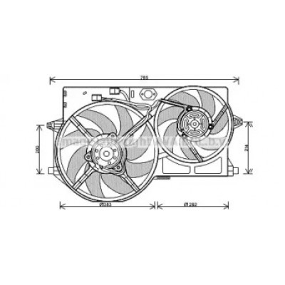 Вентилятор, охлаждение двигателя PE7541 AVA QUALITY COOLING - купить в магазине запчастей по Украине