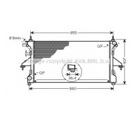 Радиатор, охлаждение двигателя AVA QUALITY COOLING PEA2304 PEA2304 AVA QUALITY COOLING - купить в магазине запчастей по Украине