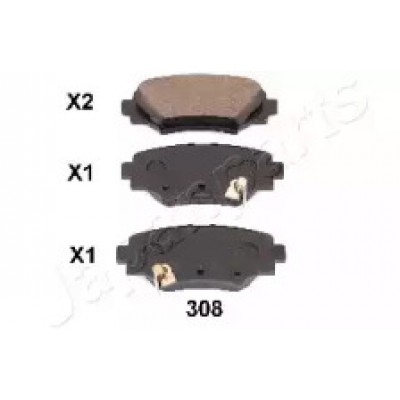 Комплект тормозных колодок, дисковый тормоз PP308AF JAPANPARTS - купить в магазине запчастей по Украине