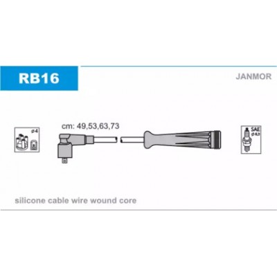 Комплект проводов зажигания RB16 JANMOR - купить в магазине запчастей по Украине