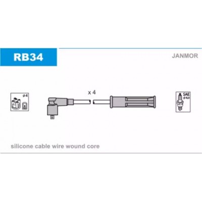 Комплект проводов зажигания RB34 JANMOR - купить в магазине запчастей по Украине