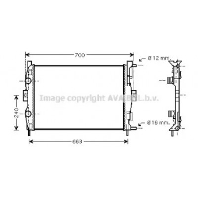 Радиатор, охлаждение двигателя RT2306 AVA QUALITY COOLING - купить в магазине запчастей по Украине