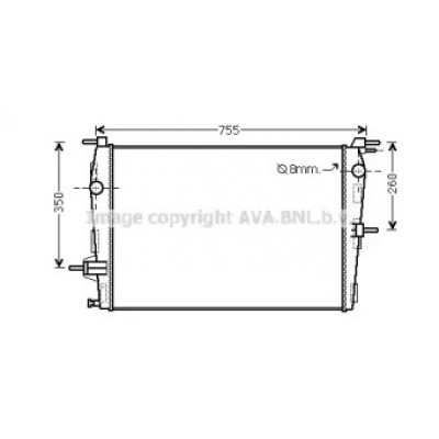 Радиатор, охлаждение двигателя RT2458 AVA QUALITY COOLING - купить в магазине запчастей по Украине
