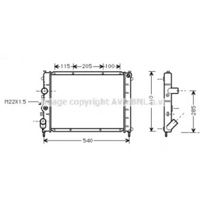 Радиатор, охлаждение двигателя RTA2231 AVA QUALITY COOLING - купити в магазині запчастин по Україні