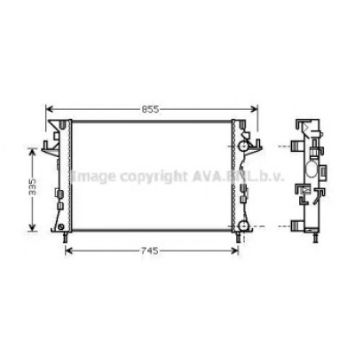 Радиатор, охлаждение двигателя RTA2438 AVA QUALITY COOLING - купить в магазине запчастей по Украине