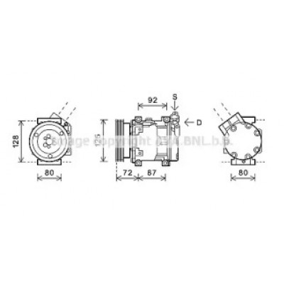 Компрессор, кондиционер RTAK468 AVA QUALITY COOLING - купить в магазине запчастей по Украине