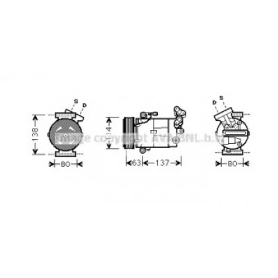 Компрессор, кондиционер RTK437 AVA QUALITY COOLING - купить в магазине запчастей по Украине