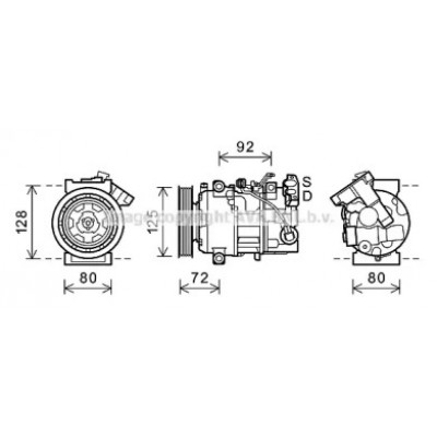 Компрессор, кондиционер RTK489 AVA QUALITY COOLING - купить в магазине запчастей по Украине