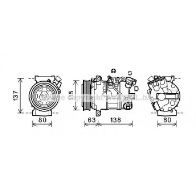 Компрессор, кондиционер RTK491 AVA QUALITY COOLING - купить в магазине запчастей по Украине