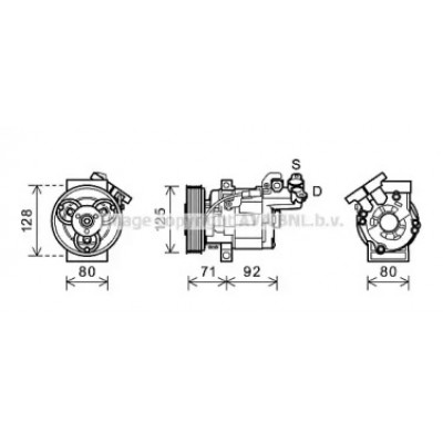 Компрессор, кондиционер RTK495 AVA QUALITY COOLING - купить в магазине запчастей по Украине